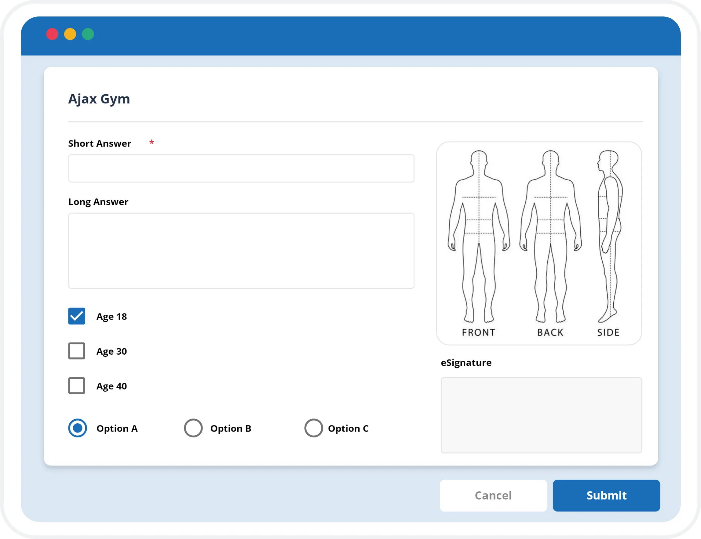 Gym Software with digital forms