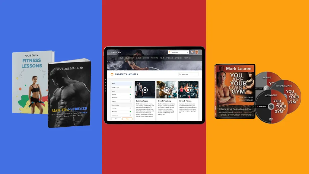 instructional manuals and media sell at gym