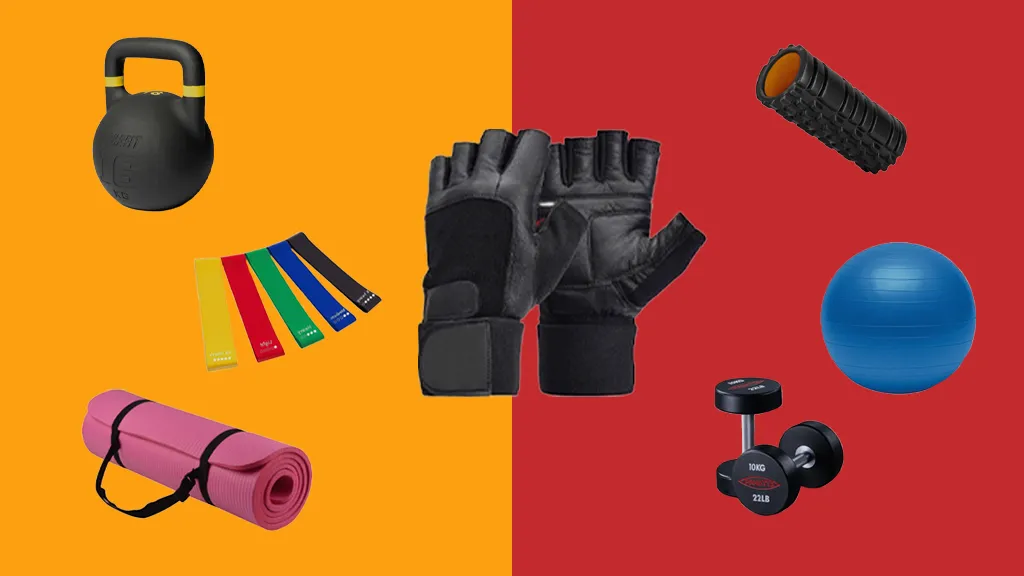 Workout equipment and accessories sell at gym