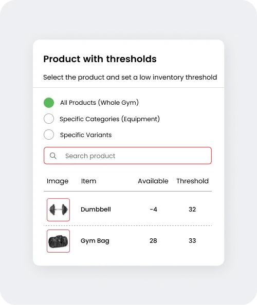Gym inventory management software